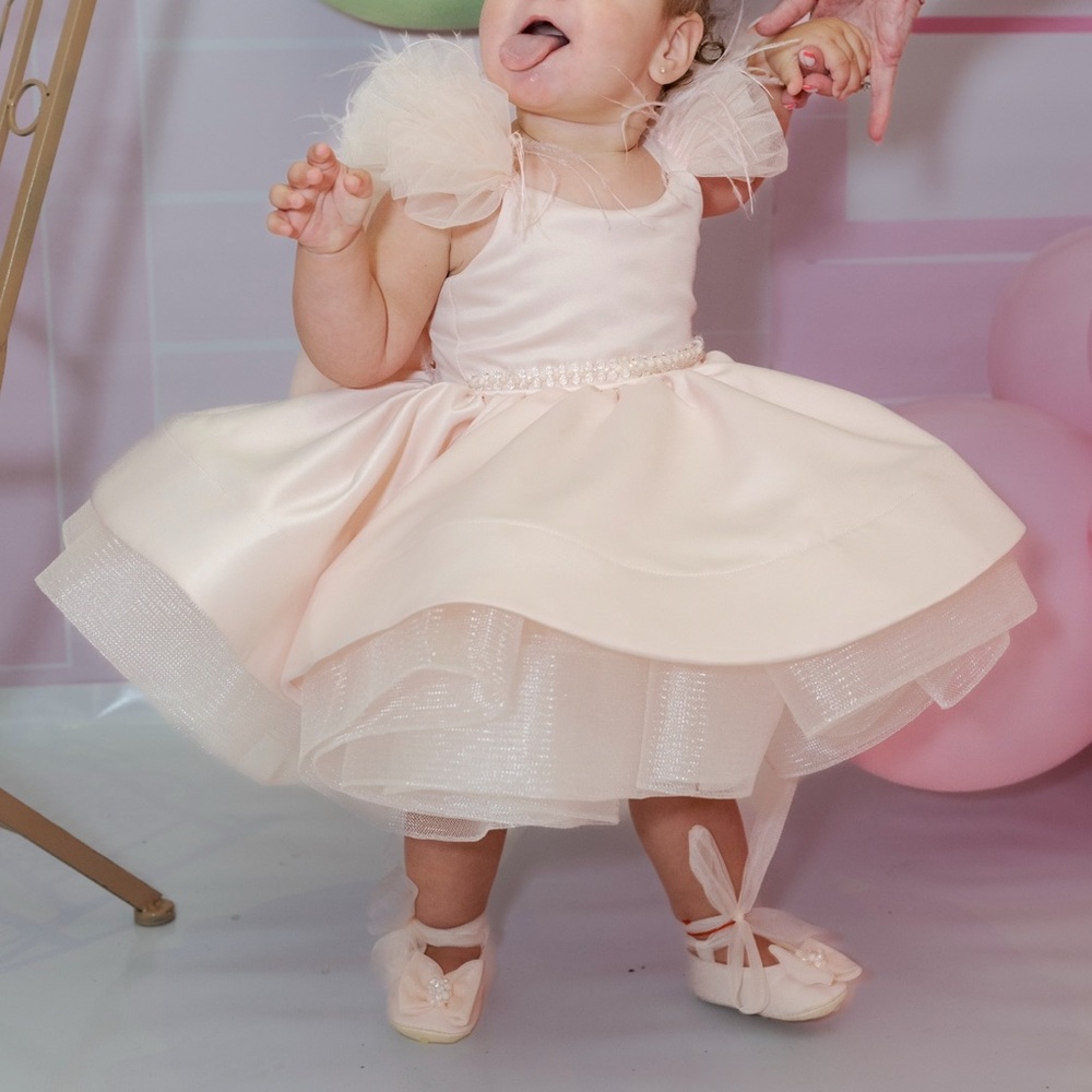 Custom Baby Dress with Tulle Skirt